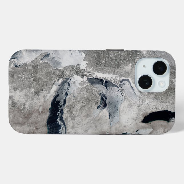 Coques Case-Mate iPhone Glace Sur Les Grands Lacs, États-Unis. (Verso (horizontal))