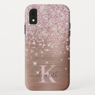 Case-Mate iPhone Case Glam Bling Rose Gold Diamond Confetti Monogramme