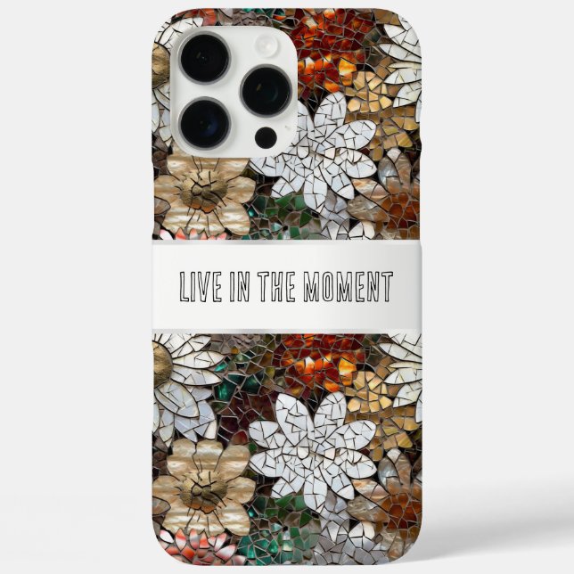 Coques Case-Mate iPhone Glam Champagne Or Rouge Fleurs blanches (Verso)