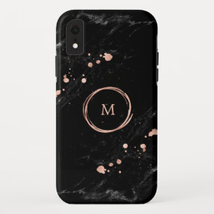 Case-Mate iPhone Case Glam Faux Gold Regardez le marbre noir Monogramme