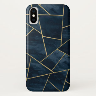 Case-Mate iPhone Case Glam géométrique en or bleu de la marine de nuit n