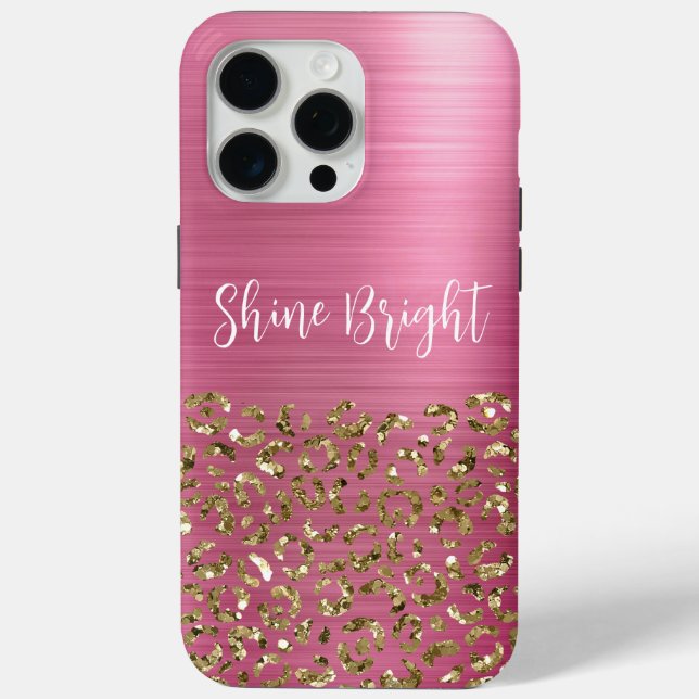 Coques Case-Mate iPhone Glam Girly Pink Gold Leopard (Verso)