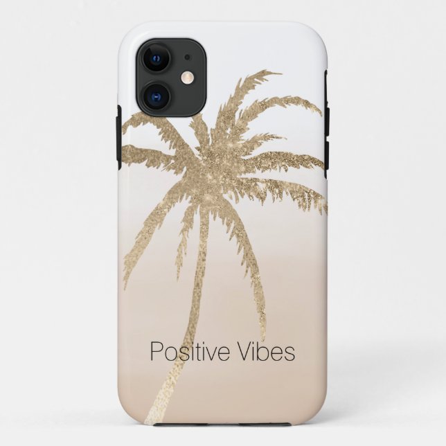 Coques Case-Mate iPhone  Glam Gold Tropical Palm ombre     (Dos)