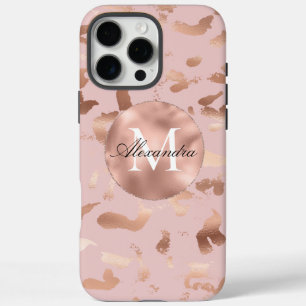 Coques iPhone 16 Pro Max Glam Rose Gold Blush Abstrait