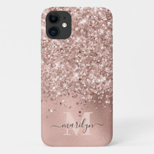 Case-Mate iPhone Case Glam Rose Gold Faux Parties scintillant Foil Monog
