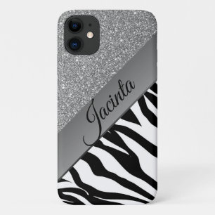 Case-Mate iPhone Case Glam Silver Parties scintillant Zebra Impression p