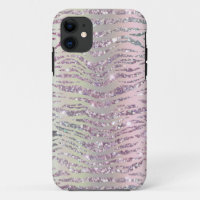 Glam Strass Rose Diamant Rayures de Tigre