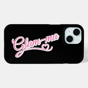 Coque Pour iPhone 15 Glamma blanc/rose sur noir