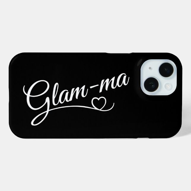 Coques Case-Mate iPhone Glamma blanc sur noir (Verso (horizontal))