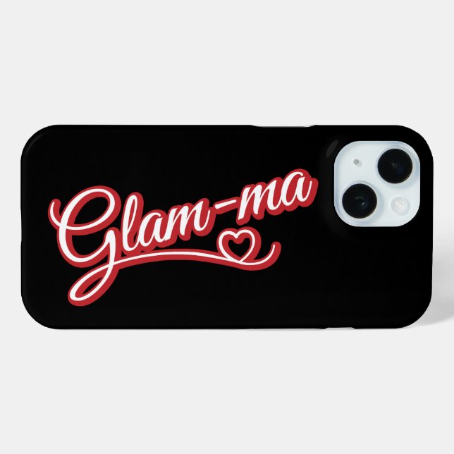Coques Case-Mate iPhone Glamma rouge/blanc sur noir (Verso (horizontal))