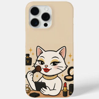 Coque iPhone 15 Pro Max Glamor Kitty : Vie de boule dans le maquillage com