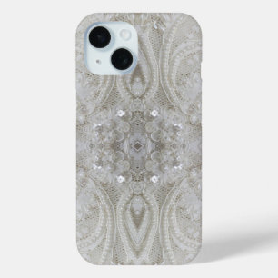 Coque Pour iPhone 15 Glamour Art Déco Mode Vintage beige Blanc
