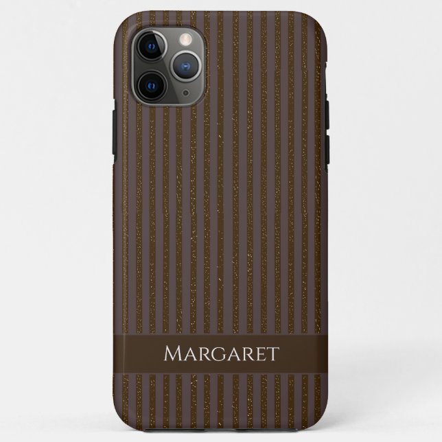 Coques Case-Mate iPhone Glitter brown | Minimal Modern Initial Monogram  (Dos)
