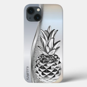 Case-Mate iPhone Case Glitter métallisé argenté Cool Ananas Tropical 