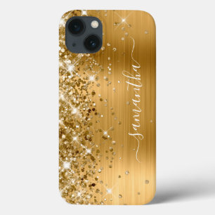 Case-Mate iPhone Case Glittery Gold Foil Modern Girl Signature