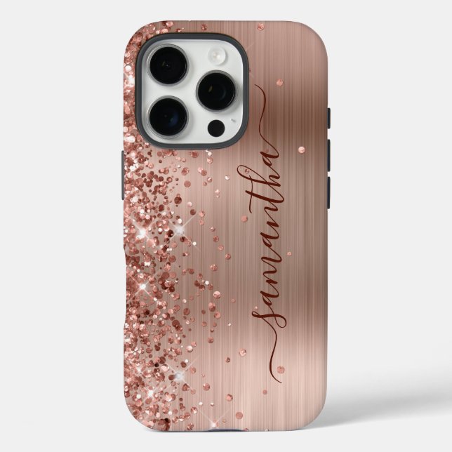 Coques Case-Mate iPhone Glittery Gold Metallic Girl Signature (Verso)