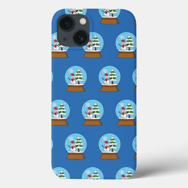 Coques Case-Mate iPhone Globe de neige avec Snowman et Pine Tree (Verso)