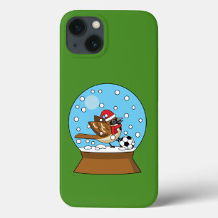 Case-Mate iPhone Case Globe de neige avec un moineau mignon jouant au so