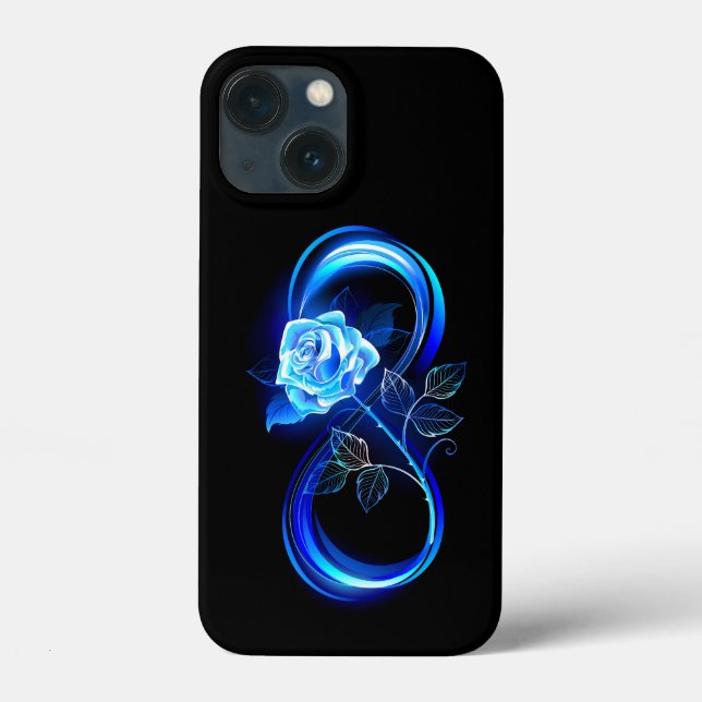 Coques Case-Mate iPhone Glowing infinity with blue rose (Verso)