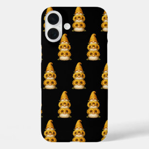 Coques iPhone 16 Plus Gnome Tournesol Sourires Cachés Sous le Doré