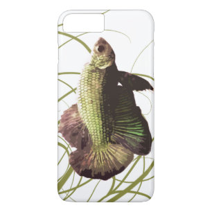 Coque iPhone 8 Plus/7 Plus Gold Betta Siamese Poisson de combat