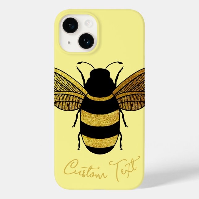 COQUES Case-Mate iPhone GOLD BLACK BUMBLEBEE CALLIGRAPHIE TEXTE SHINY BEE (Verso)