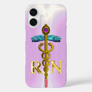 COQUES iPhone 16  GOLD CADUCEUS SYMBOLE INFIRMIÈRE INFIRMIÈRE CLAIR