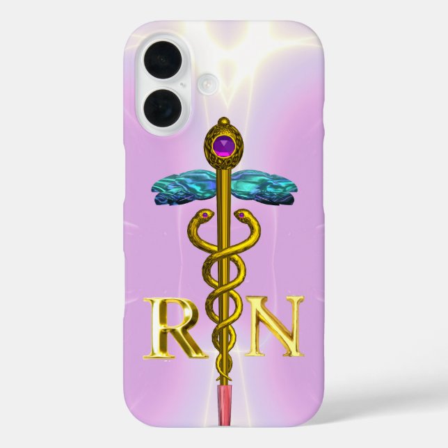 COQUES Case-Mate iPhone GOLD CADUCEUS SYMBOLE INFIRMIÈRE INFIRMIÈRE CLAIR  (Verso)
