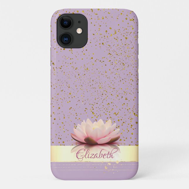 Coques Case-Mate iPhone Gold Confetti Stripe Lotus (Dos)