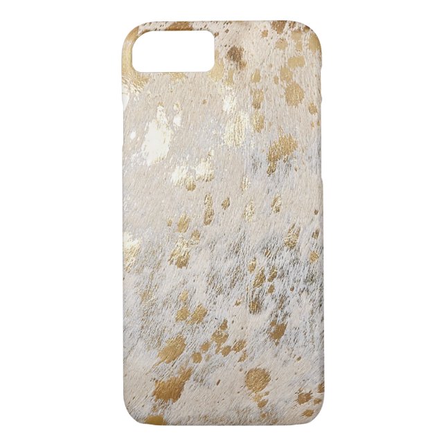 Coques Case-Mate iPhone Gold Cowhide Print Metallic (Dos)