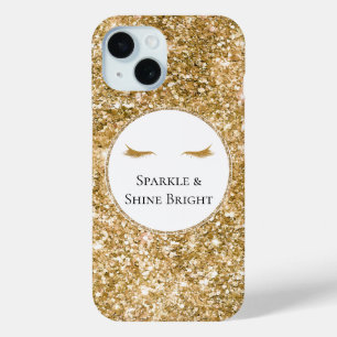 Coque Pour iPhone 15 Gold Eyelashes parties scintillant de glamour girl
