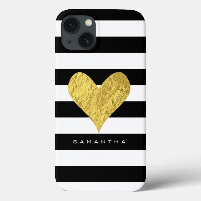 Coques Case-Mate iPhone Gold Foil Heart (Verso)