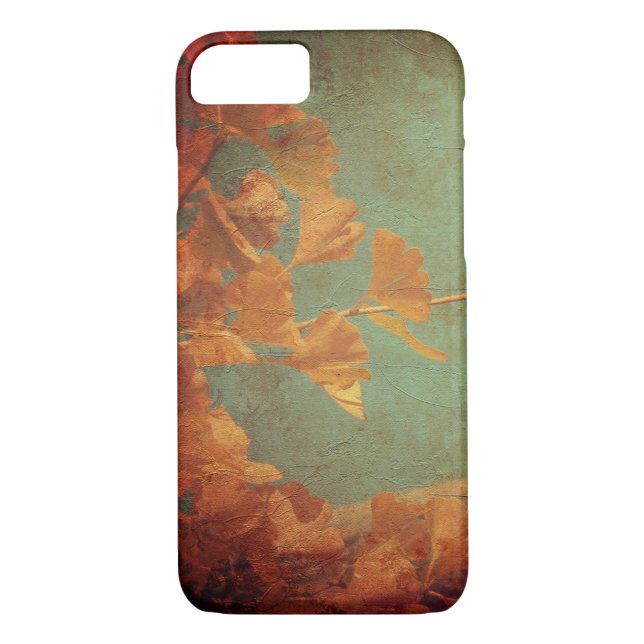 Coques Case-Mate iPhone Gold gingko arbre vert antique look (Dos)