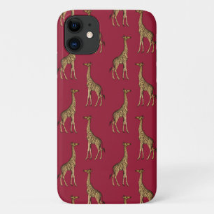 Case-Mate iPhone Case Gold Giraffe élégant Bourgogne moderne chic élégan