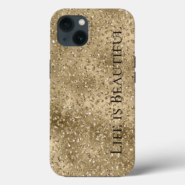 Coques Case-Mate iPhone Gold Glam Glitzy Parties scintillant Empreinte de  (Verso)