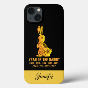 Case-Mate iPhone Case Gold Gradient Année Du Lapin Zodiac Nom Noir