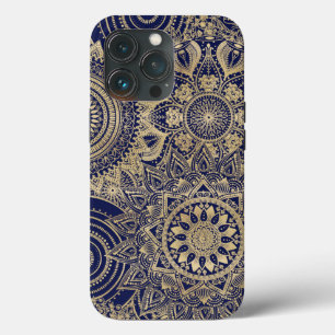 Case-Mate iPhone Case Gold Mandala Collection Design bleu