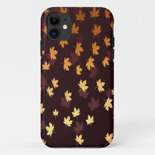 Etui iPhone Case-Mate Gold Maple Leaf on dark red