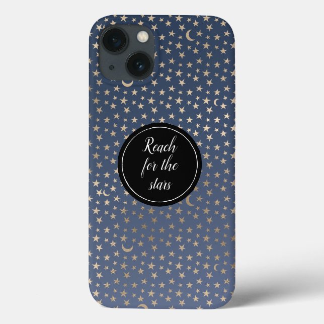 Coques Case-Mate iPhone Gold Moon et Stars Night Sky (Verso)