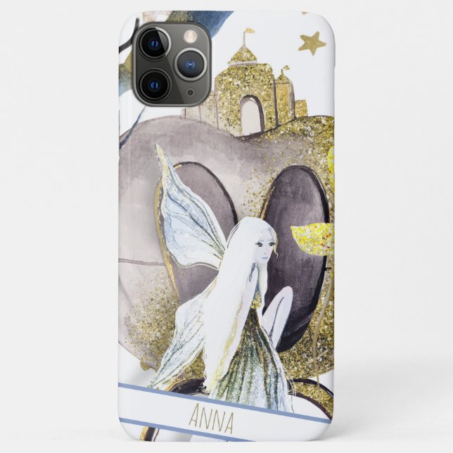 Coques Case-Mate iPhone *~* Gold Parties scintillant Fairy Moon Stars Hear (Dos)