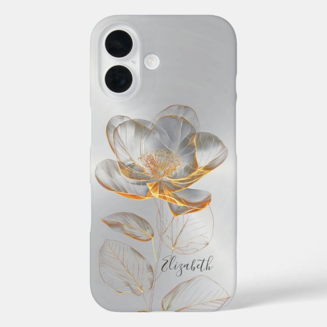 Coques Case-Mate iPhone Gold Rose Silver Ajouter un nom (Verso)
