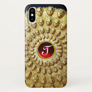 Coque Case-Mate Pour iPhone GOLD THRACIEN DISQUE MONOGRAM Red Ruby Gem