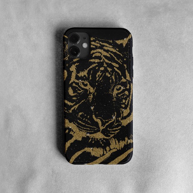 Coques Case-Mate iPhone Gold Tiger noir Design (Créateur téléchargé)