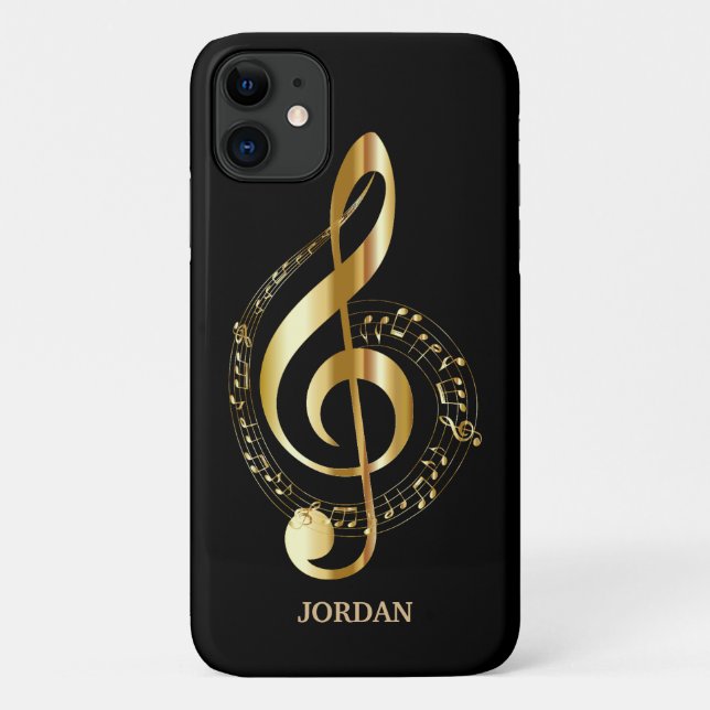 Coques Case-Mate iPhone Gold Treble Clef (Dos)