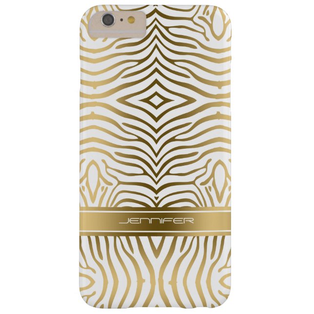 Coques Case-Mate iPhone Gold Zebra Stripes 2 Arrière - plan blanc (Dos)