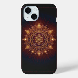 Coque Pour iPhone 15 Golden Diwali Mandala - Lumière dans et autour