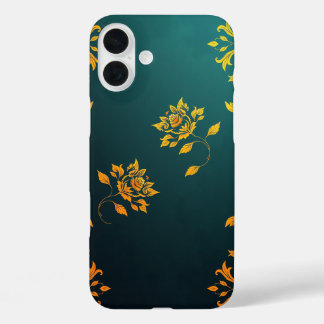 Coques iPhone 16 Plus Golden Floral Motif iPhone Case
