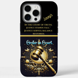 Coques iPhone 16 Pro Max Golden Gavel Ready in Grand Courtro