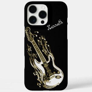 Coques iPhone 16 Pro Max Golden Guitar Joue un rythme intemporel