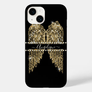 Coques Pour iPhone Golden n Diamond Jewel Look Angel Wings Bling